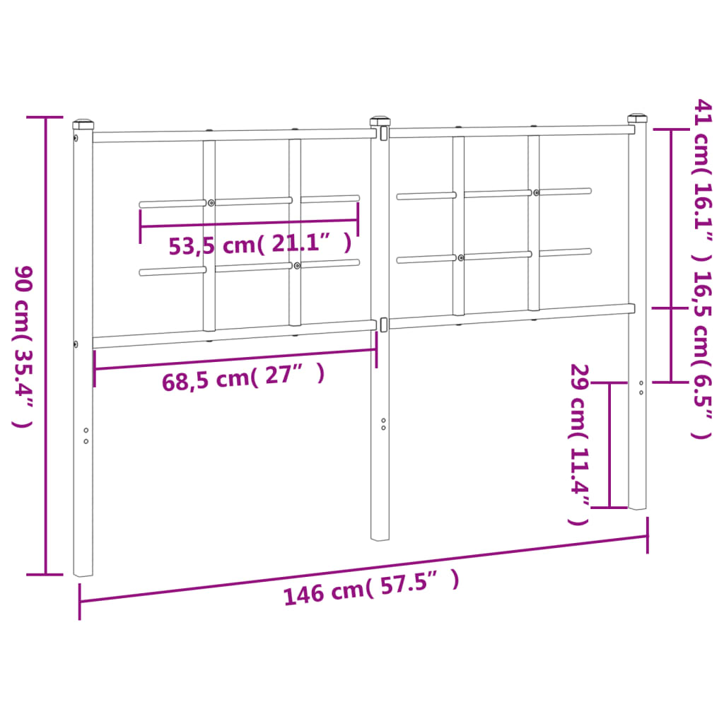 vidaXL Cabeceira de cama 140 cm metal branco