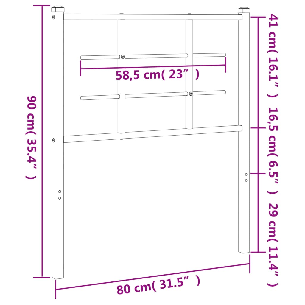 vidaXL Cabeceira de cama 75 cm metal branco