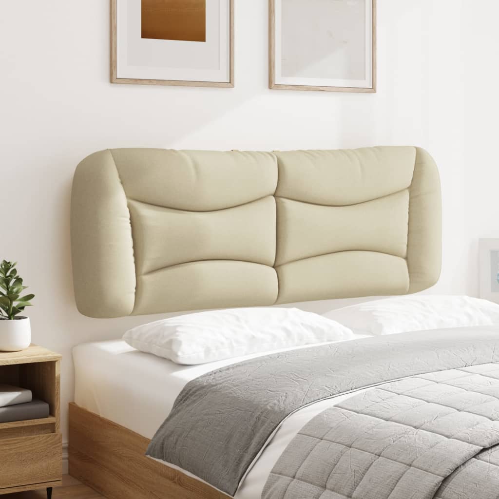 vidaXL Almofadão de cabeceira 140 cm tecido creme