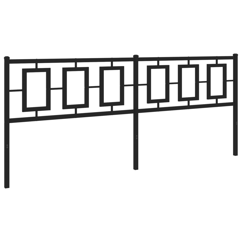 vidaXL Cabeceira de cama 200 cm metal preto