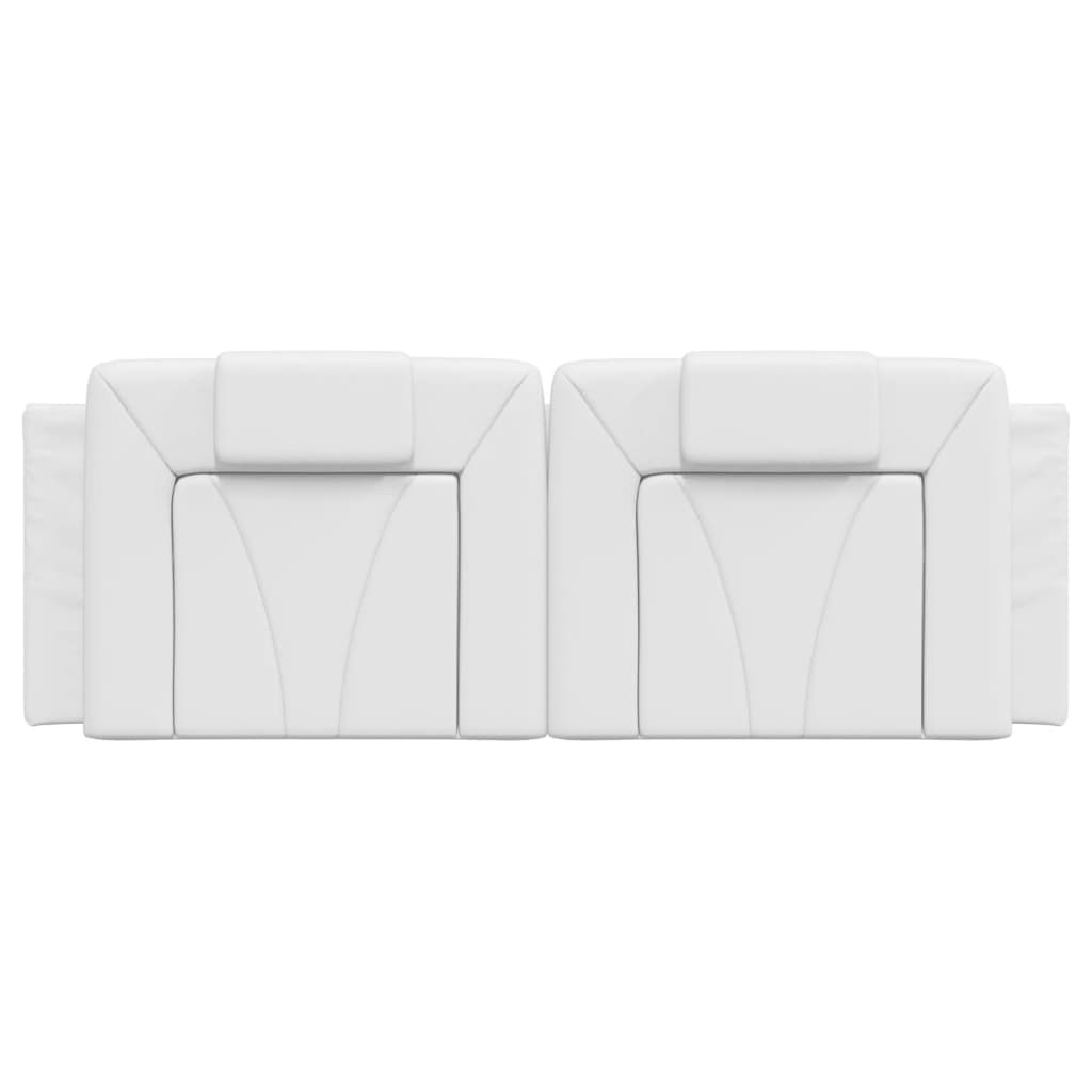 vidaXL Almofadão de cabeceira 120 cm couro artificial branco