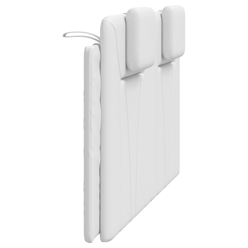 vidaXL Almofadão de cabeceira 120 cm couro artificial branco