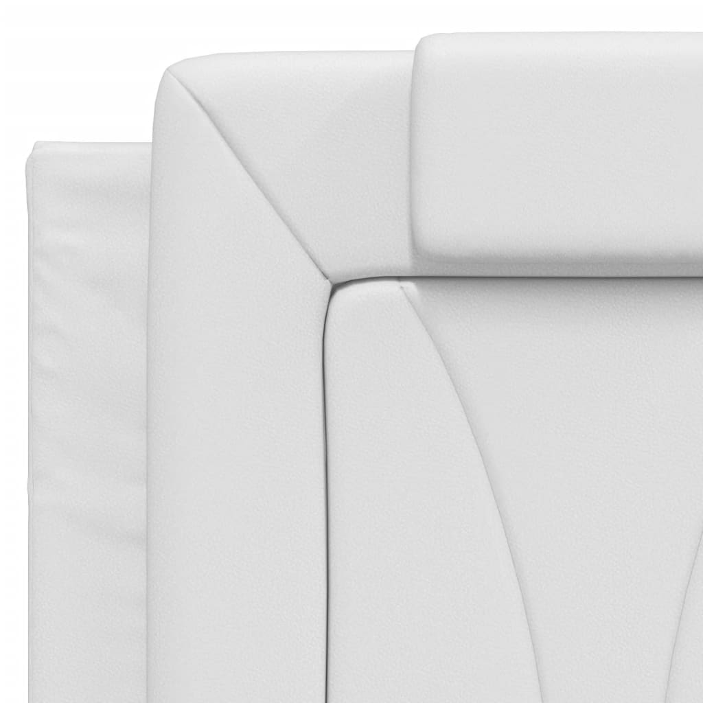 vidaXL Almofadão de cabeceira 120 cm couro artificial branco