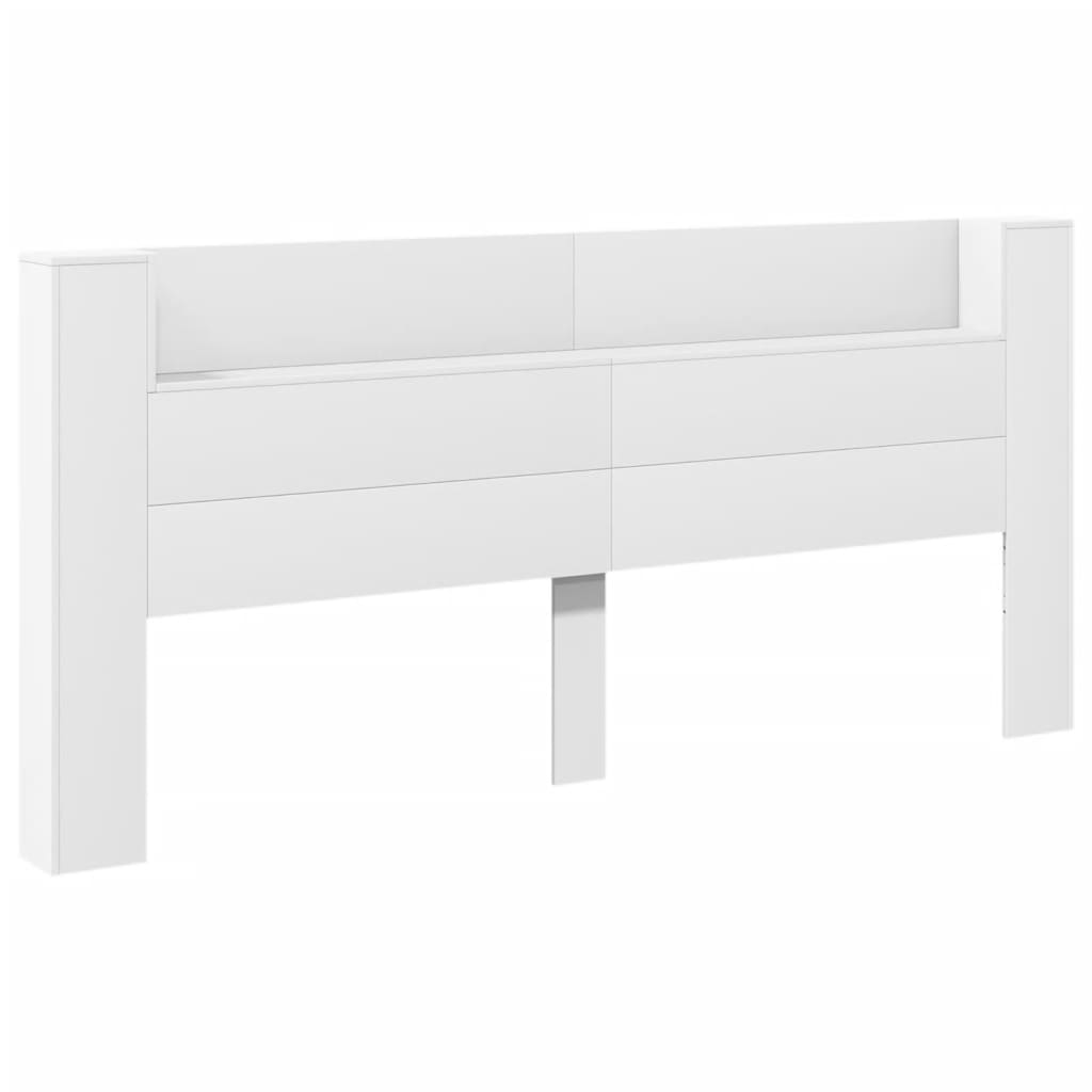 vidaXL Armário de cabeceira com luzes LED 220x16,5x103,5 cm branco