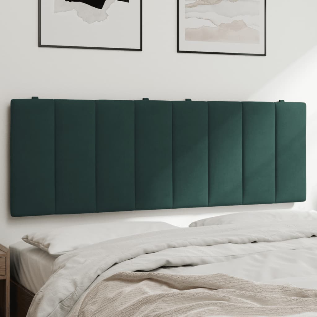 vidaXL Almofadão de cabeceira 140 cm veludo verde-escuro