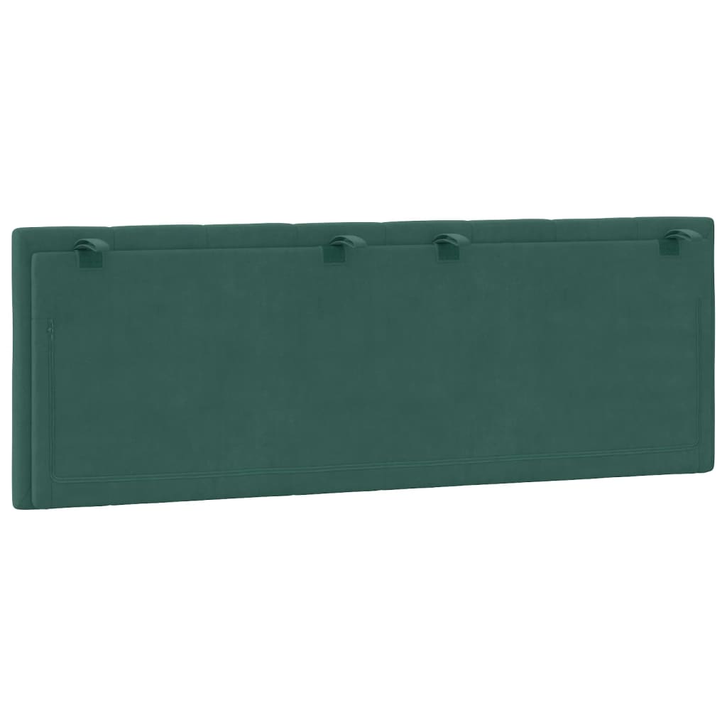 vidaXL Almofadão de cabeceira 140 cm veludo verde-escuro