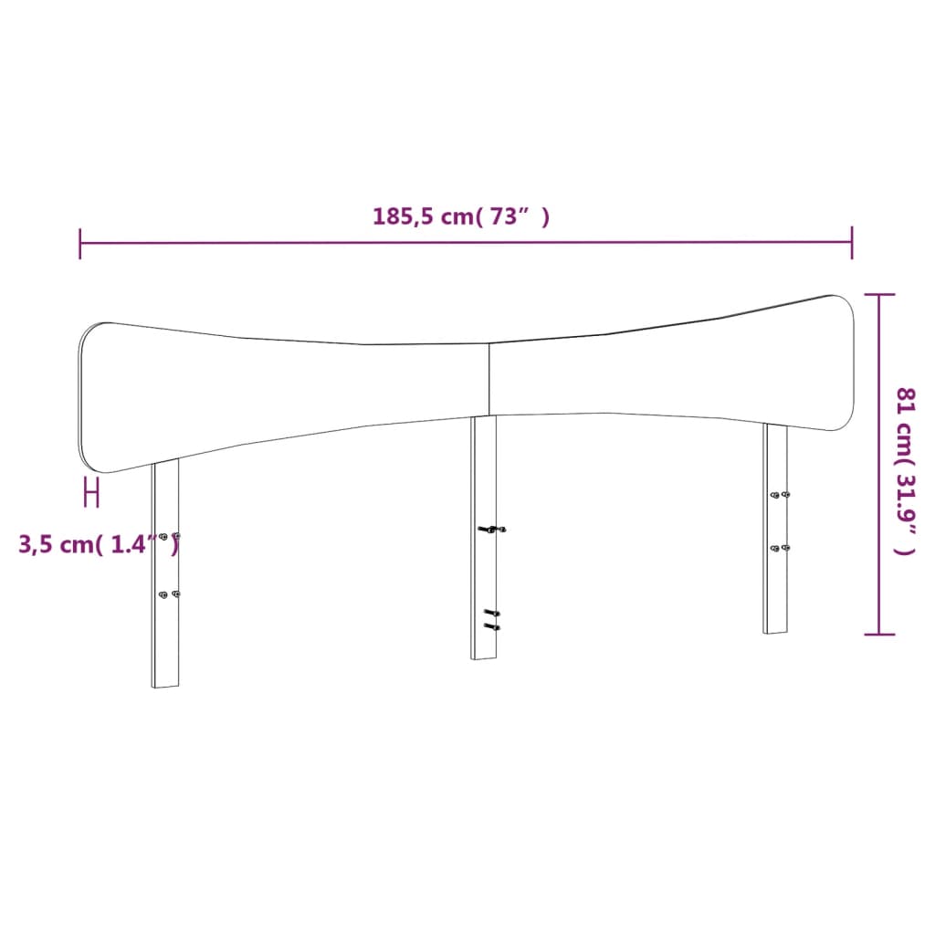 vidaXL Cabeceira 180 cm madeira de pinho maciça branco