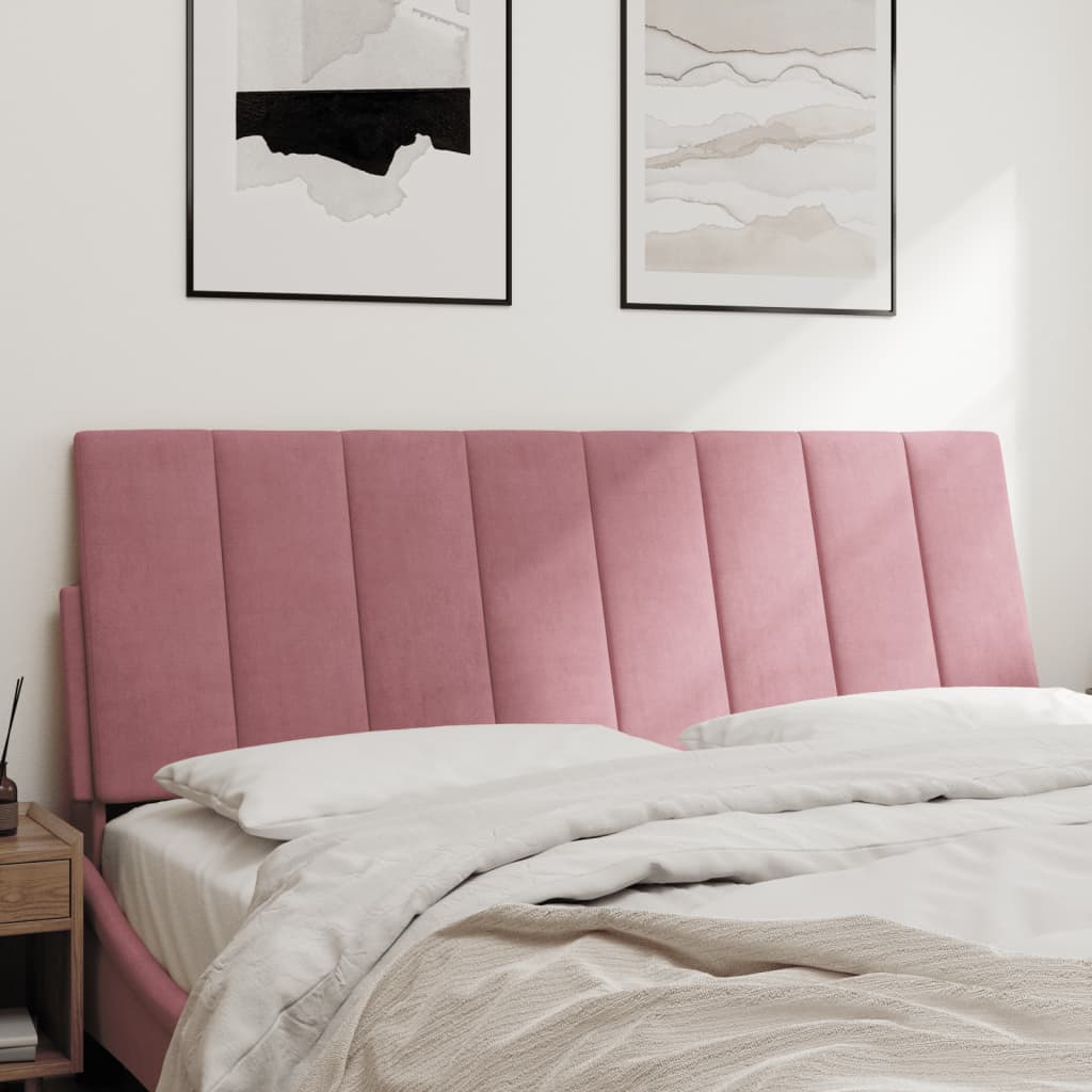 vidaXL Almofadão de cabeceira 120 cm veludo rosa