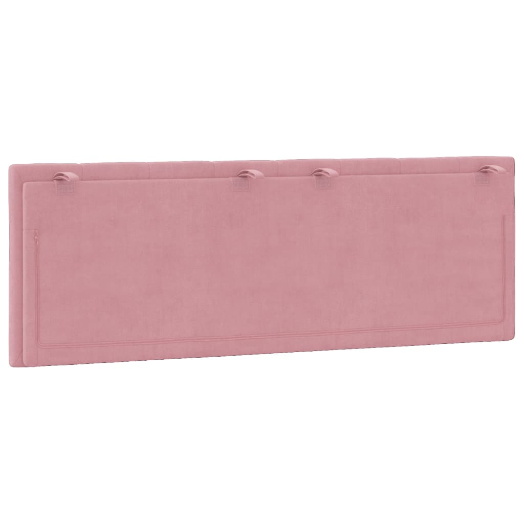 vidaXL Almofadão de cabeceira 120 cm veludo rosa