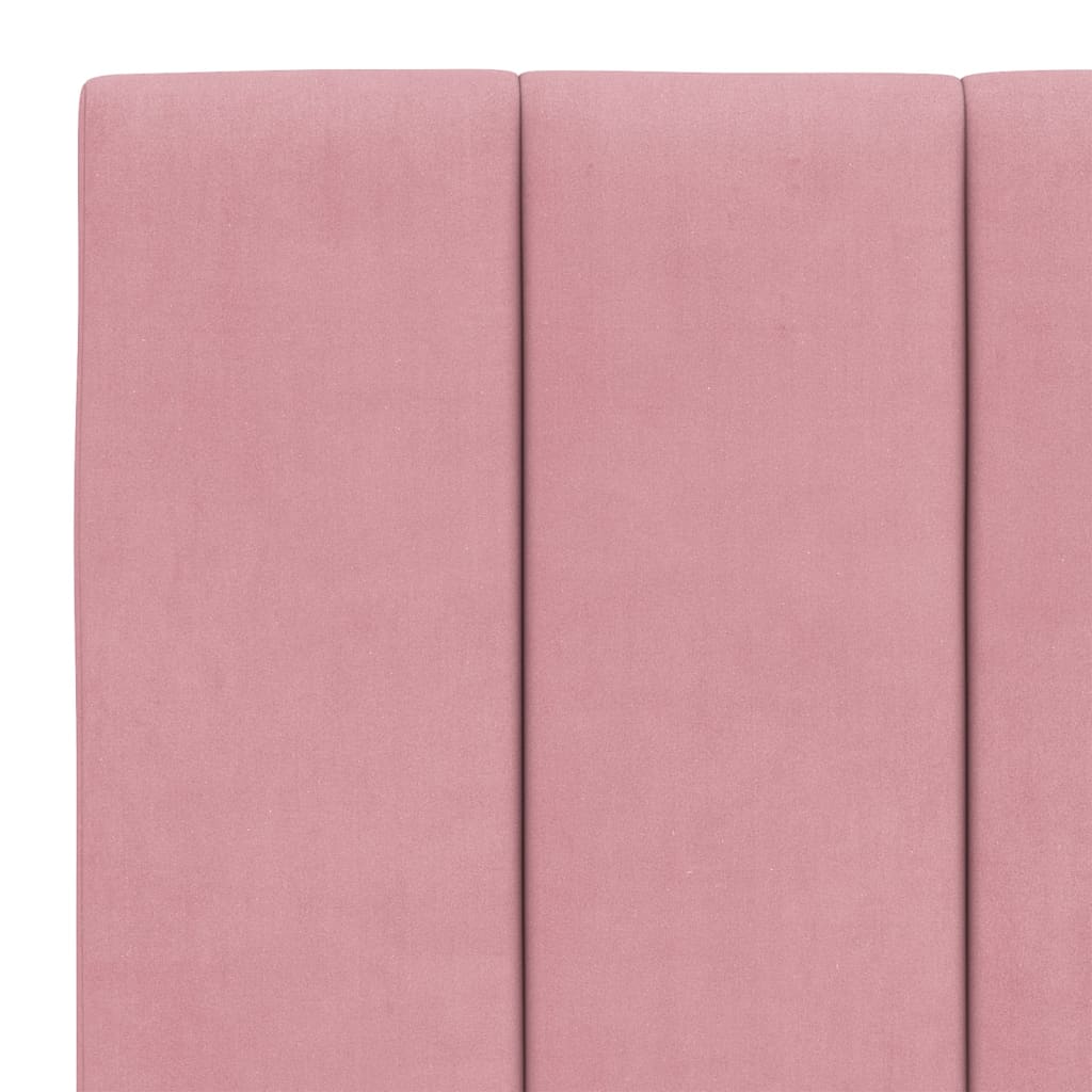 vidaXL Almofadão de cabeceira 120 cm veludo rosa