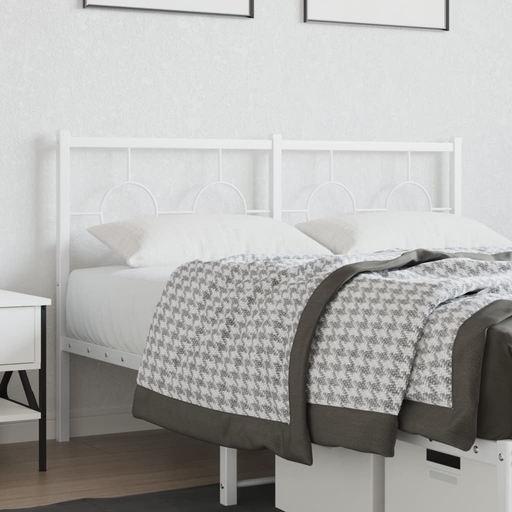 vidaXL Cabeceira de cama 135 cm metal branco