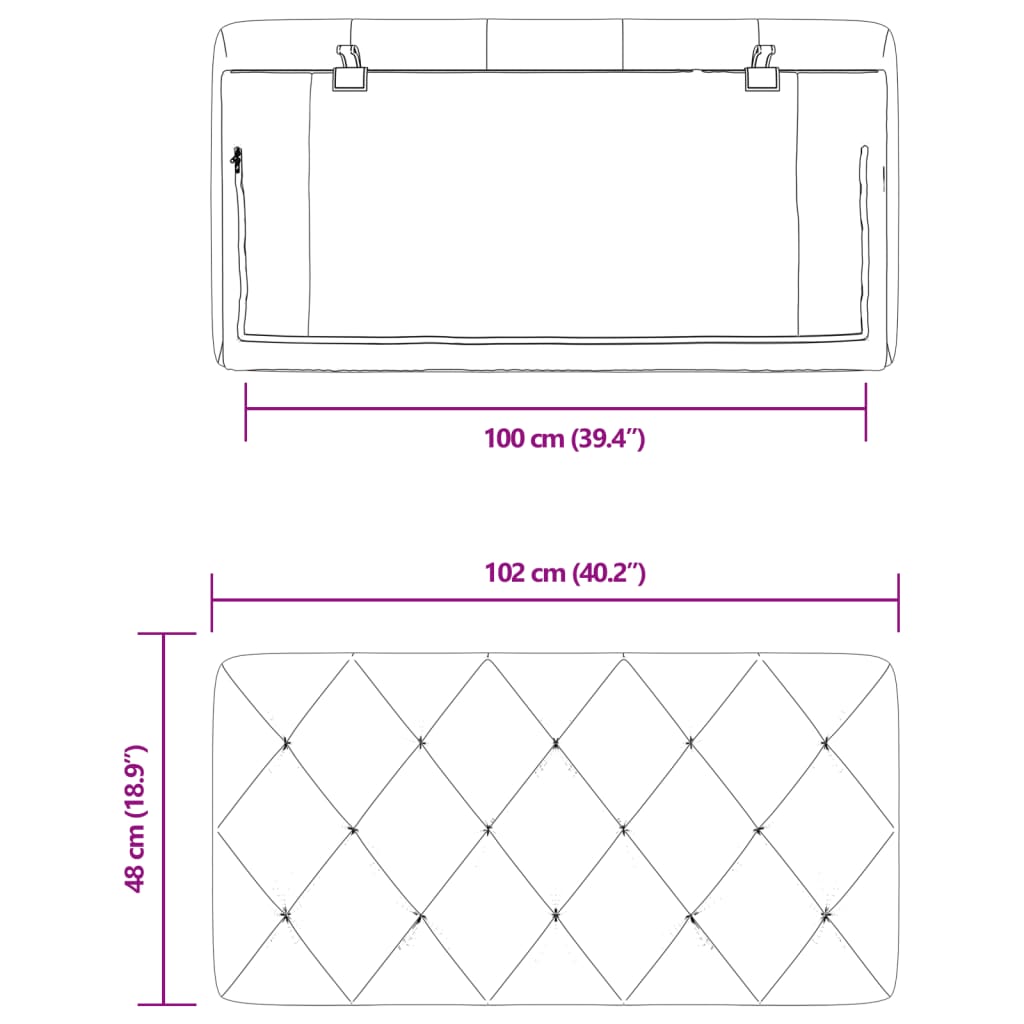 vidaXL Almofadão de cabeceira 100 cm veludo preto