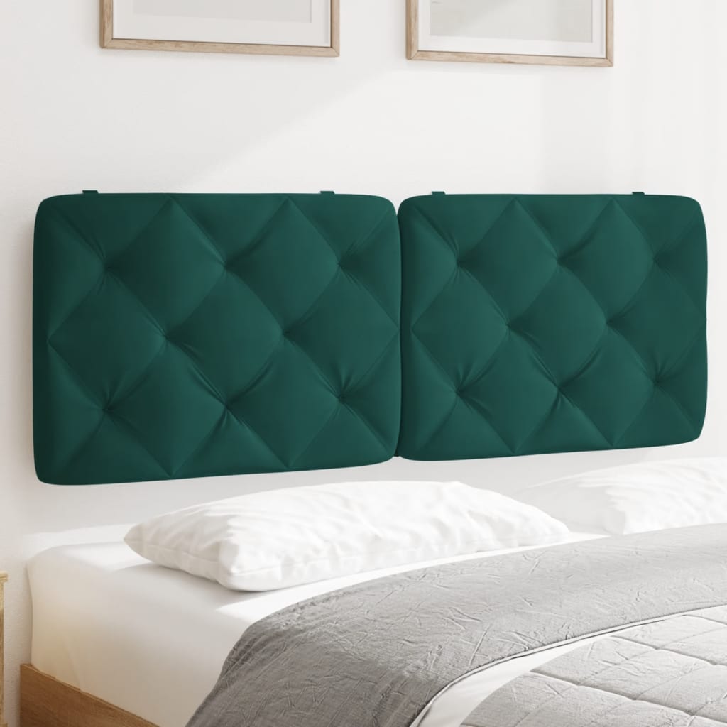 vidaXL Almofadão de cabeceira 120 cm veludo verde-escuro