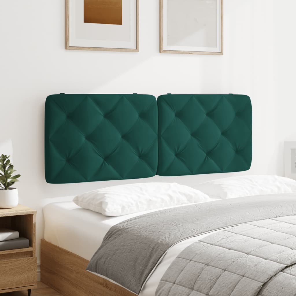 vidaXL Almofadão de cabeceira 120 cm veludo verde-escuro