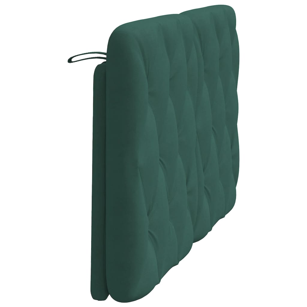 vidaXL Almofadão de cabeceira 120 cm veludo verde-escuro