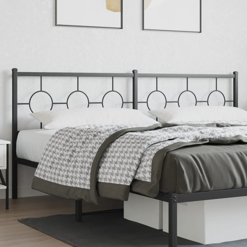 vidaXL Cabeceira de cama 193 cm metal preto