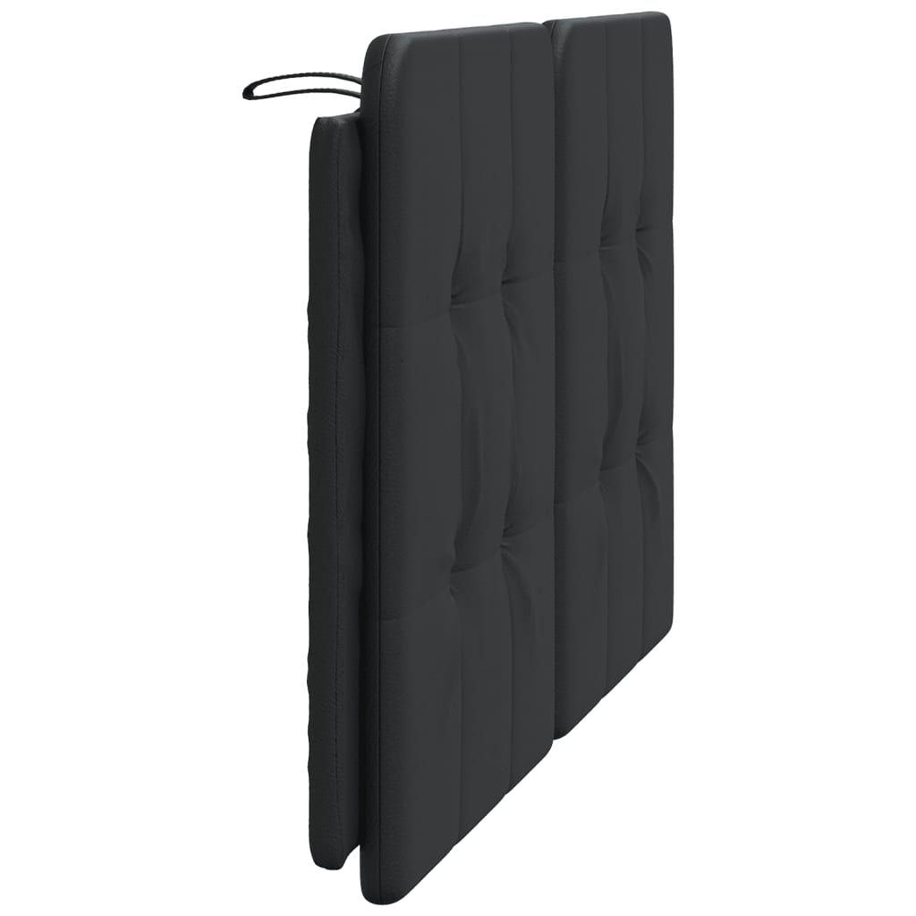 vidaXL Almofadão de cabeceira 120 cm couro artificial preto