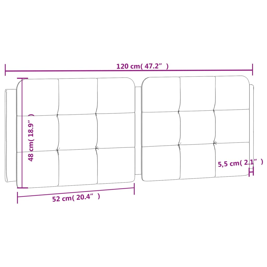 vidaXL Almofadão de cabeceira 120 cm couro artificial castanho