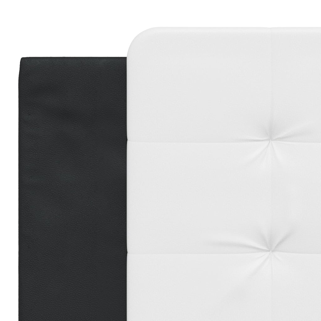 vidaXL Almofadão de cabeceira 180 cm couro artificial branco e preto