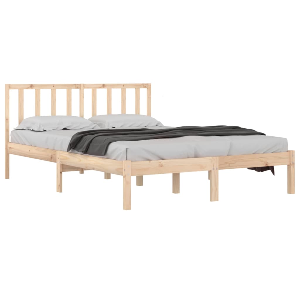 vidaXL Estrutura de cama dupla pequena 4FT 120x190 cm pinho maciço