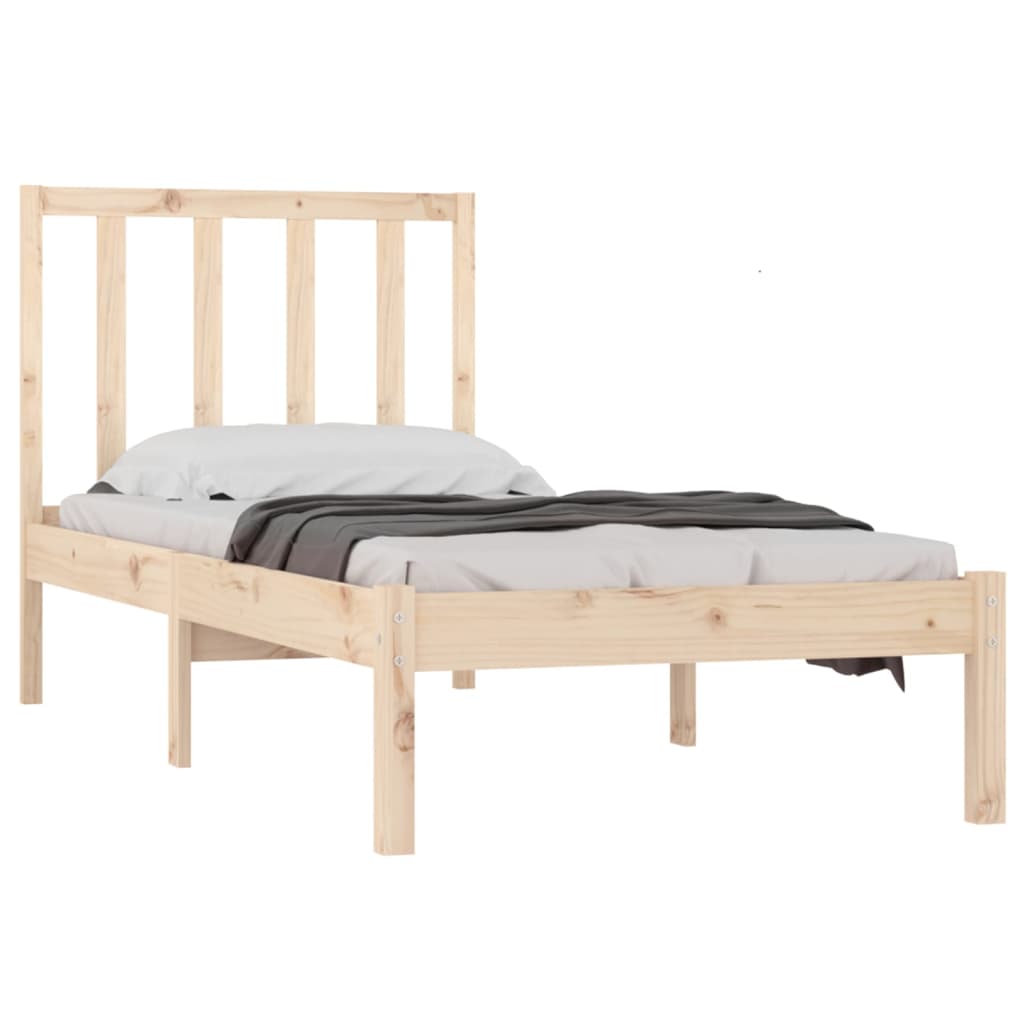 vidaXL Estrutura de cama solteiro 90x190 cm pinho maciço