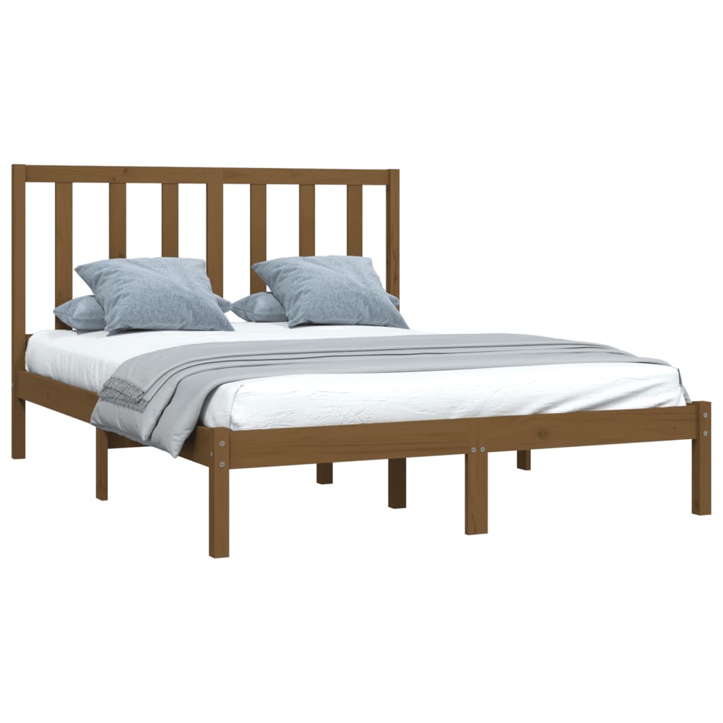 vidaXL Estrutura cama pequena de casal 120x190 cm madeira castanho-mel