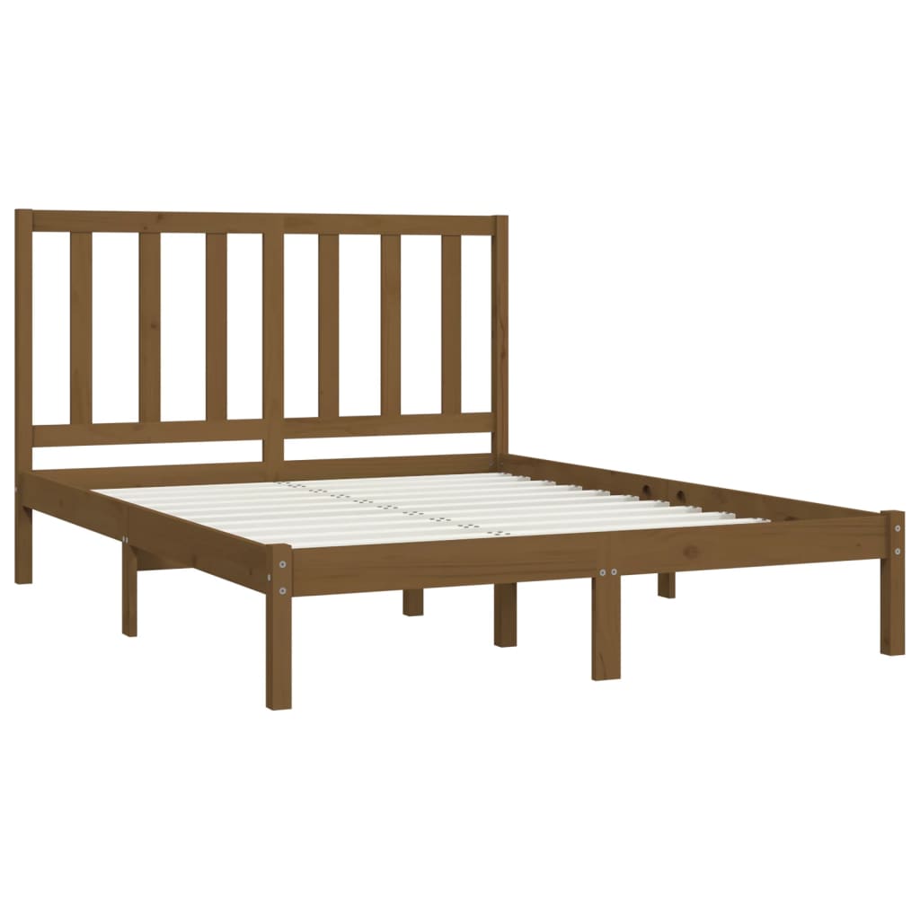 vidaXL Estrutura cama pequena de casal 120x190 cm madeira castanho-mel