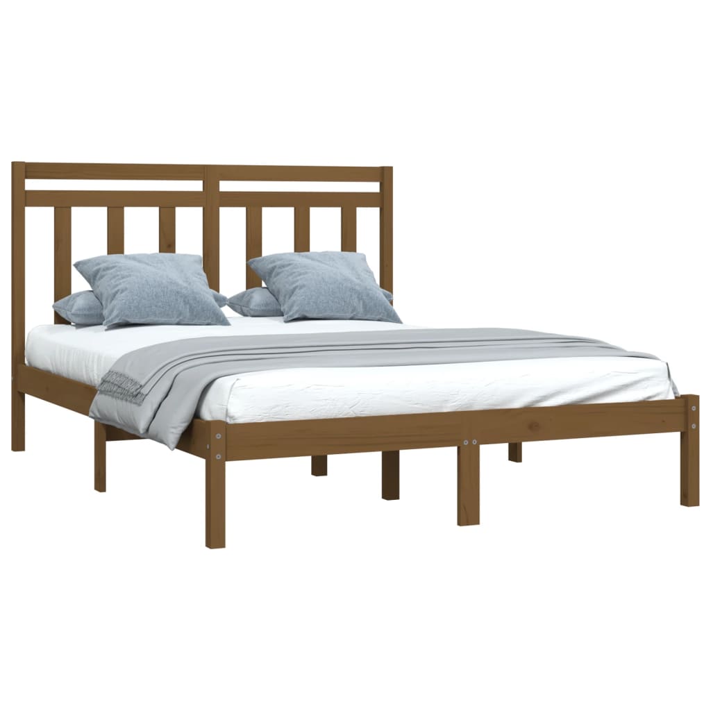 vidaXL Estrutura cama pequena de casal 120x190 cm madeira castanho-mel