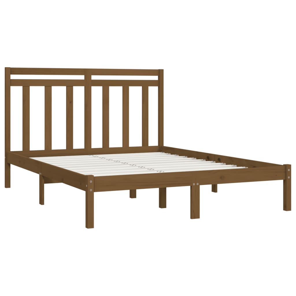 vidaXL Estrutura cama pequena de casal 120x190 cm madeira castanho-mel