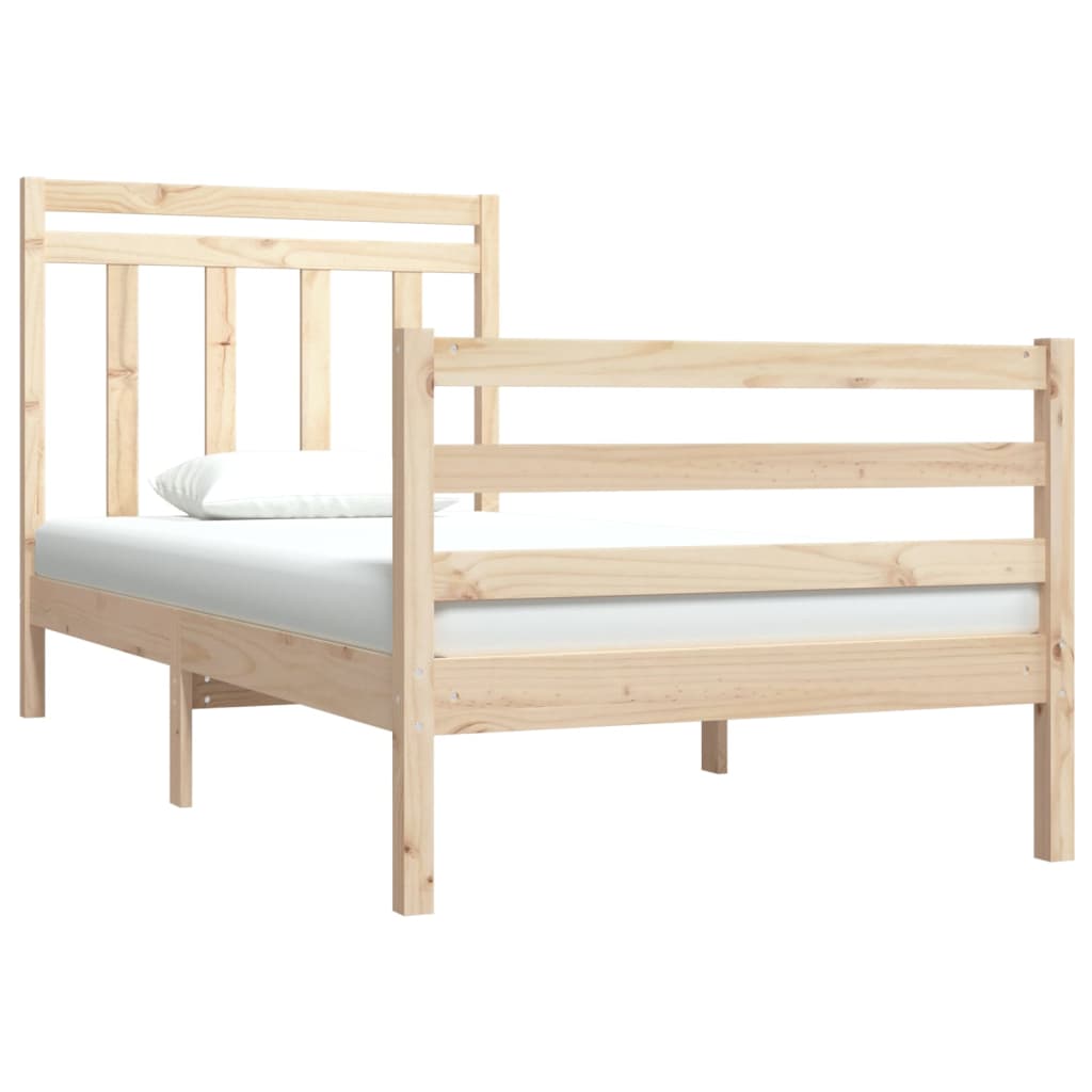 vidaXL Estrutura de cama solteiro 90x190 cm madeira maciça