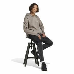 Adidas|Polar com Capuz Homem Adidas Seasonal Essentials Melange Hoodie Castanho Bege