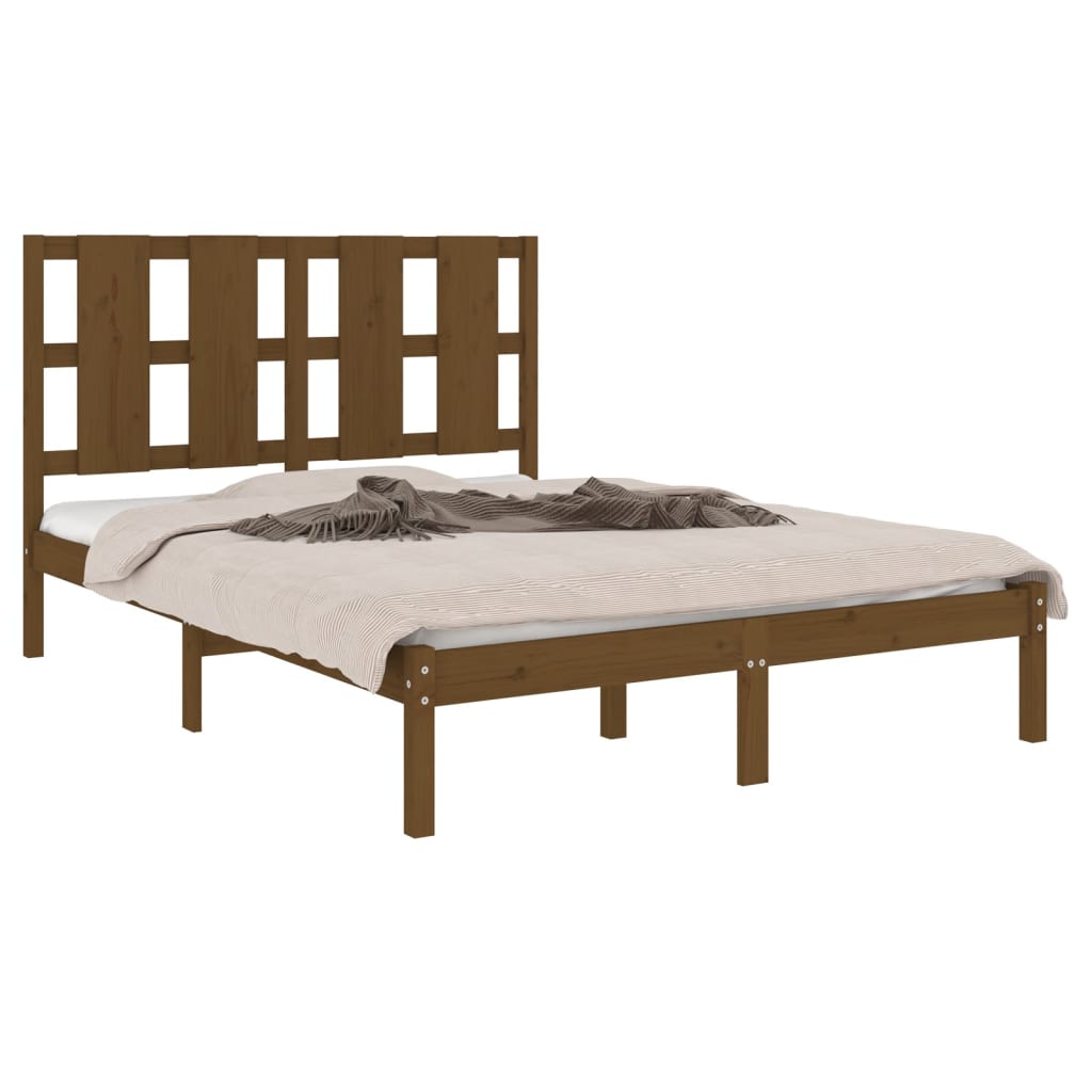 vidaXL Estrutura cama pequena de casal 120x190 cm madeira castanho-mel