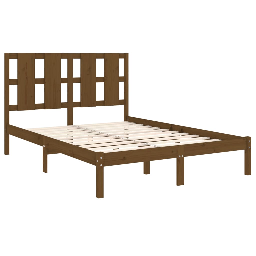 vidaXL Estrutura cama pequena de casal 120x190 cm madeira castanho-mel