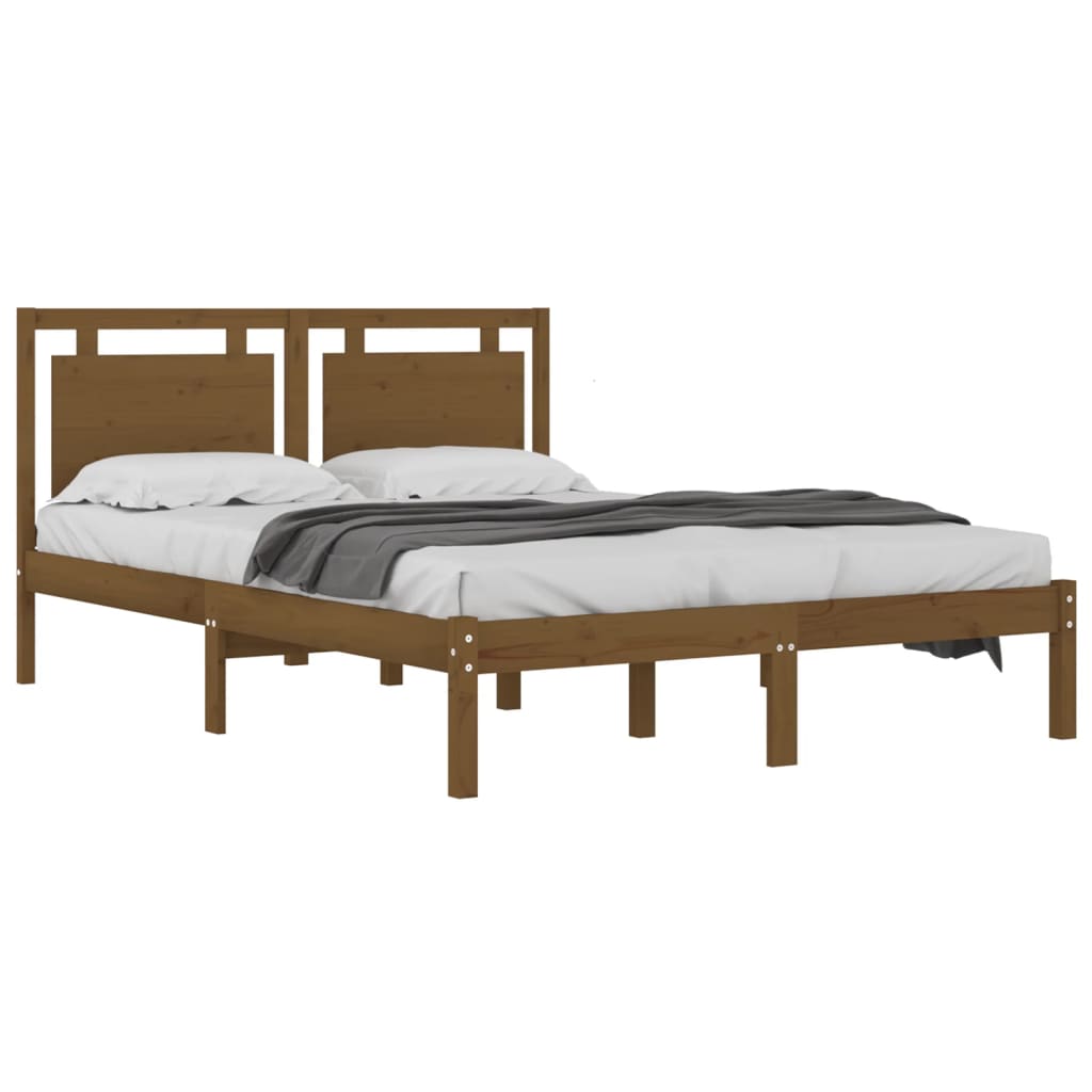 vidaXL Estrutura de cama 120x200 cm madeira maciça castanho mel