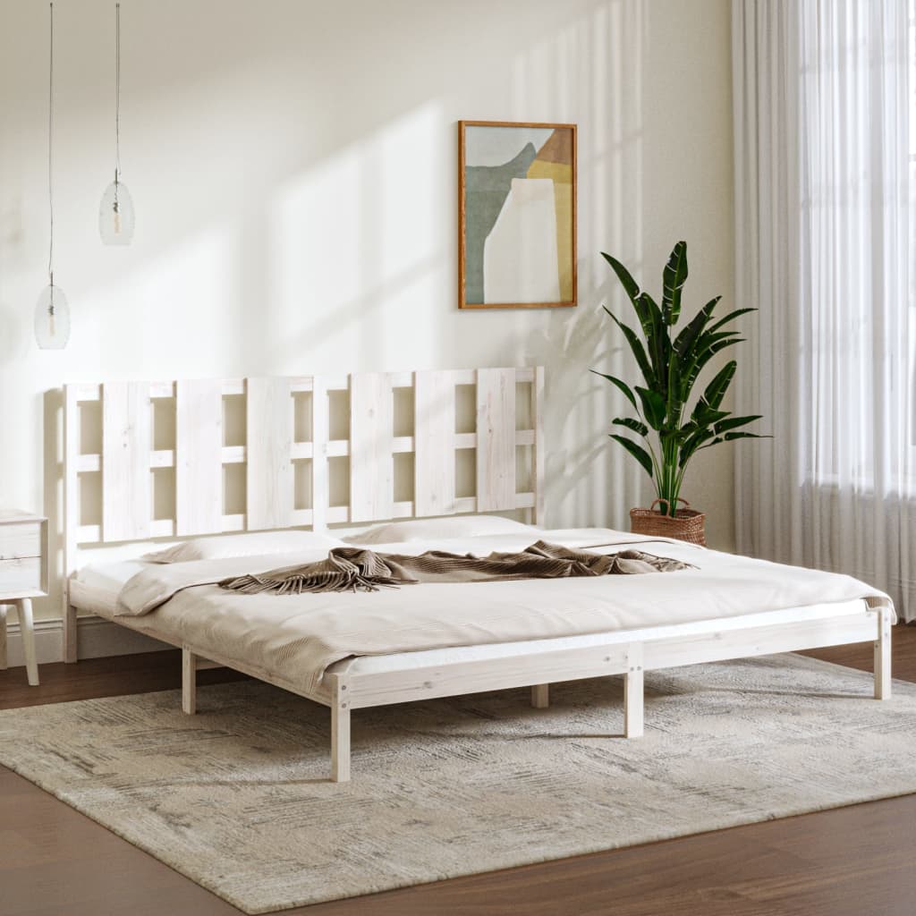 vidaXL Estrutura de cama 200x200 cm pinho maciço branco