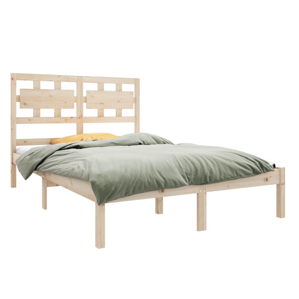 vidaXL Estrutura de cama dupla 135x190 cm madeira maciça