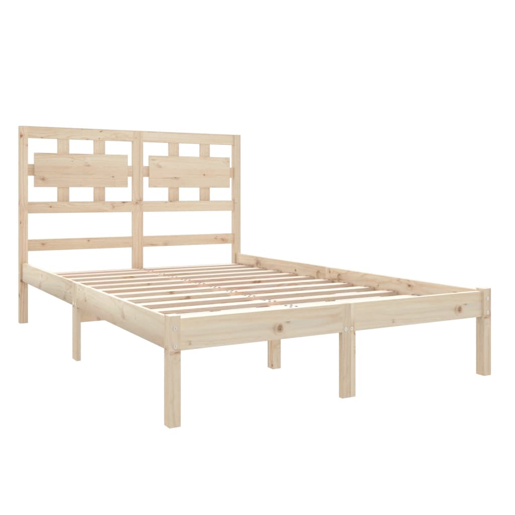 vidaXL Estrutura de cama dupla 135x190 cm madeira maciça