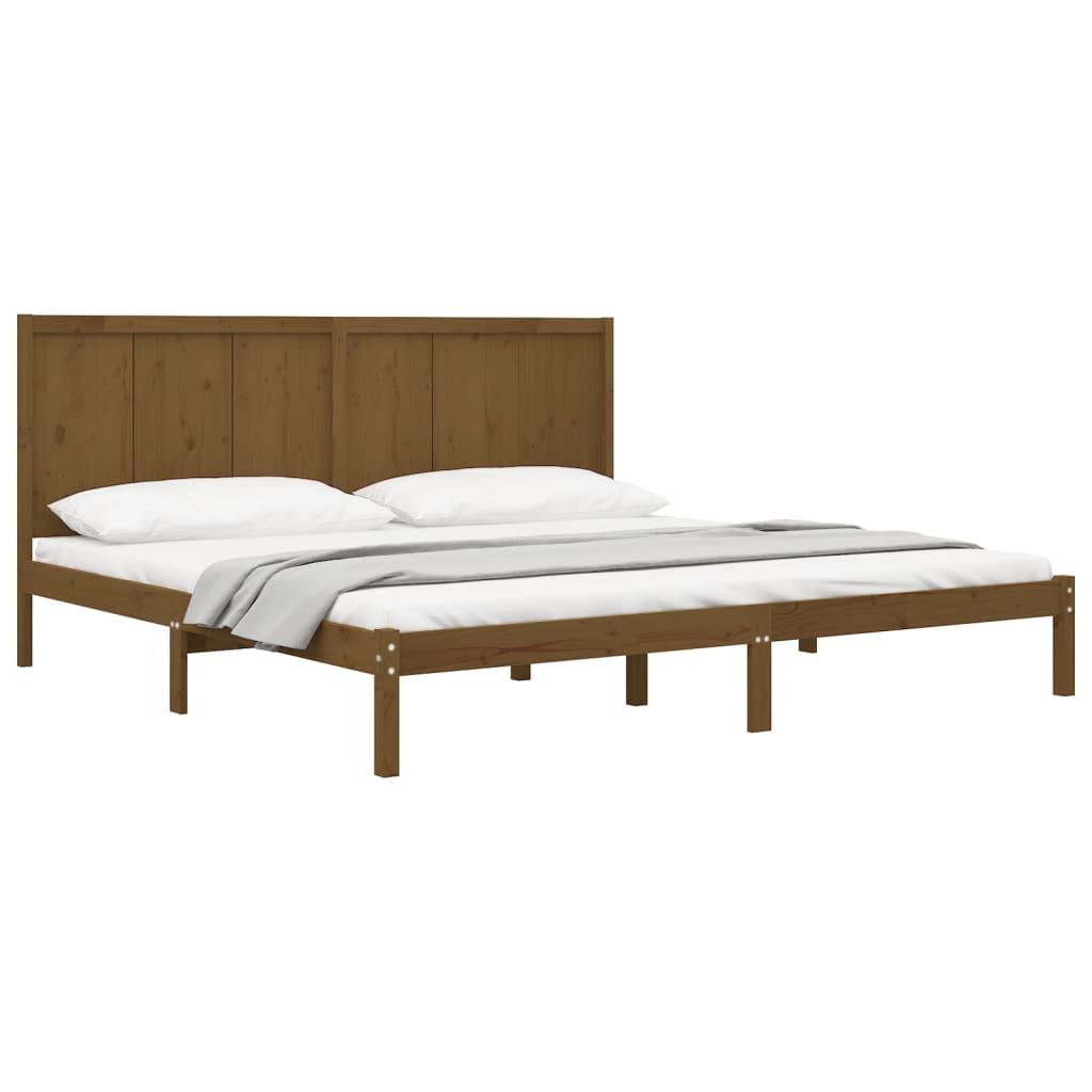 vidaXL Estrutura de cama 200x200 cm pinho maciço castanho mel