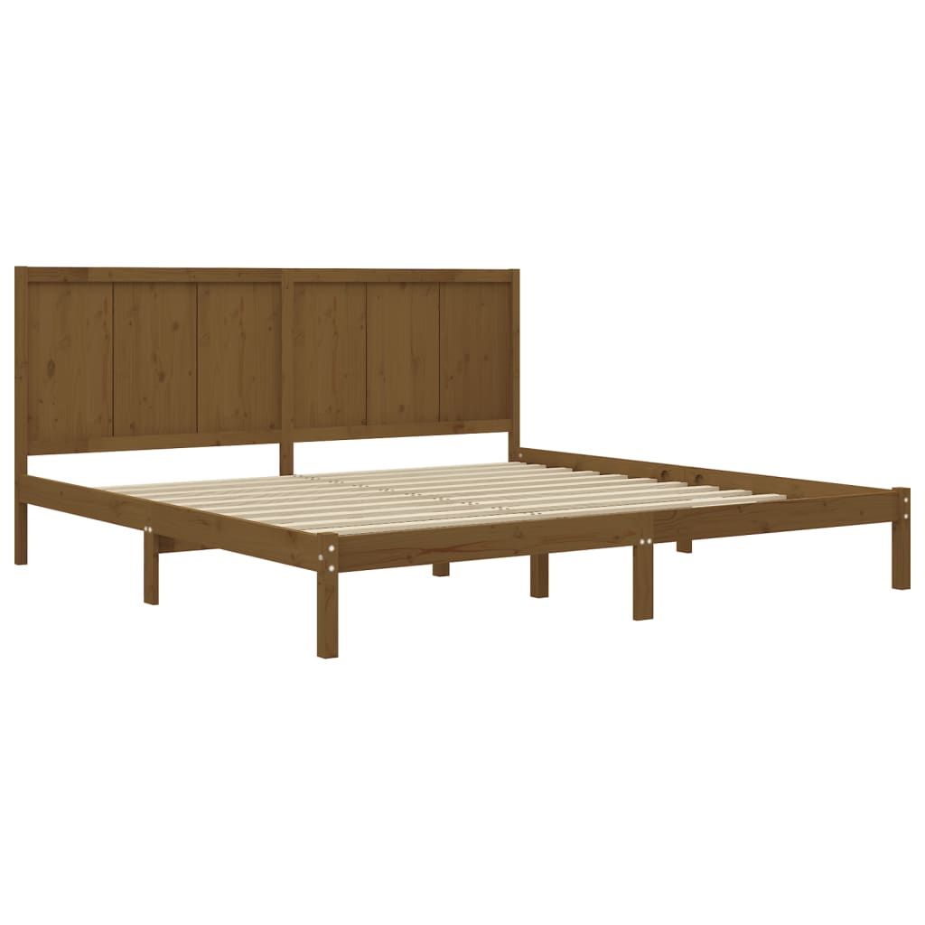 vidaXL Estrutura de cama 200x200 cm pinho maciço castanho mel