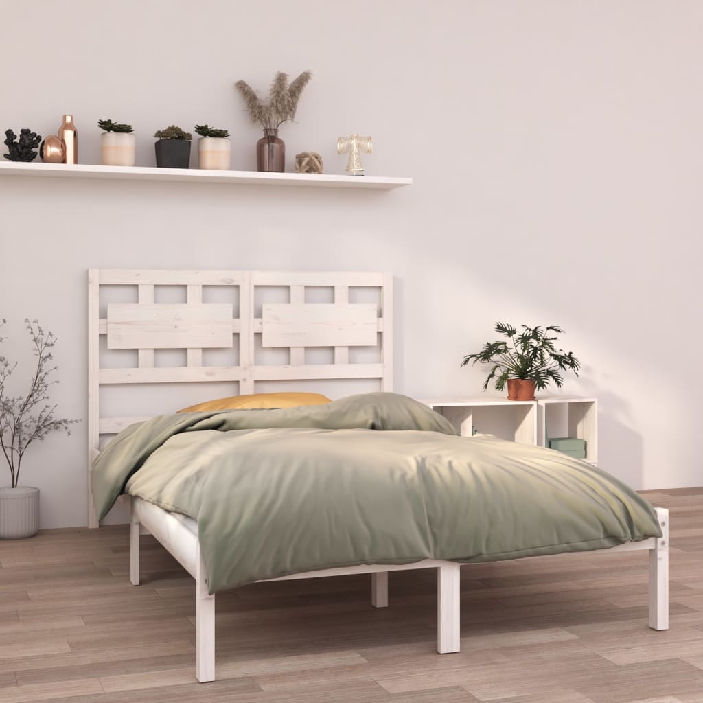 vidaXL Estrutura de cama 120x200 cm madeira maciça branco