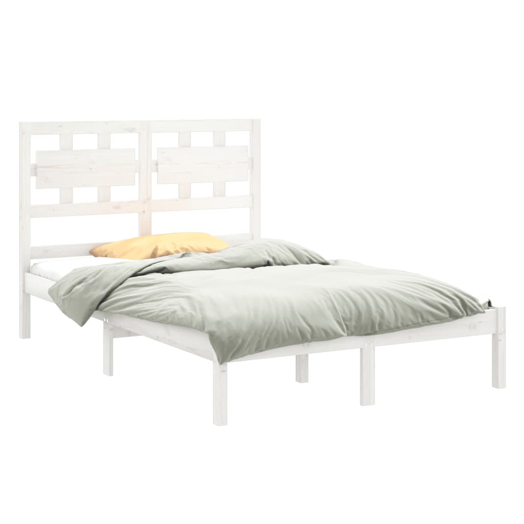 vidaXL Estrutura de cama 120x200 cm madeira maciça branco