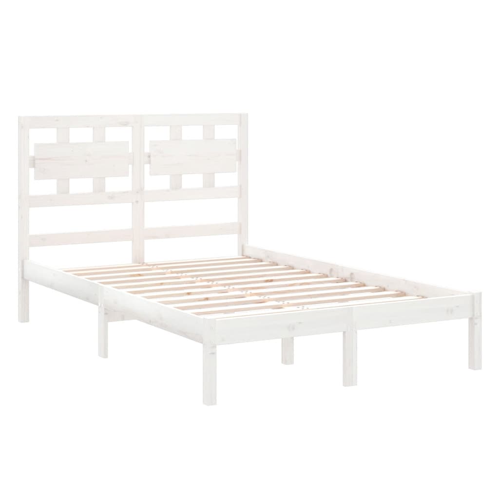 vidaXL Estrutura de cama 120x200 cm madeira maciça branco