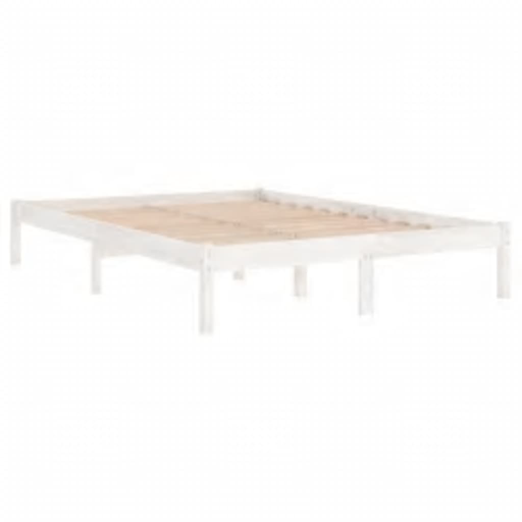 vidaXL Estrutura de cama 120x200 cm madeira maciça branco