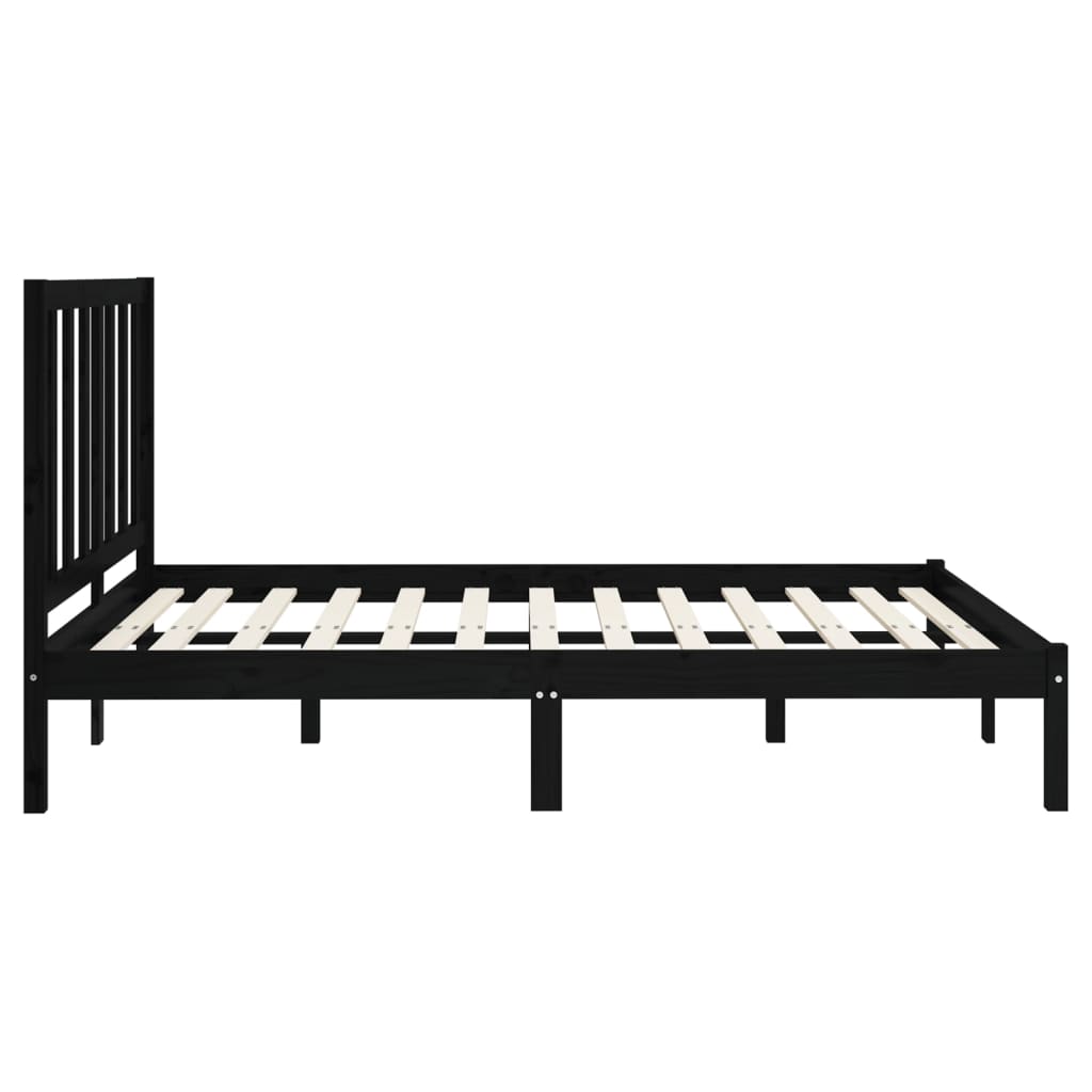 vidaXL Estrutura de cama 120x200 cm madeira maciça preto