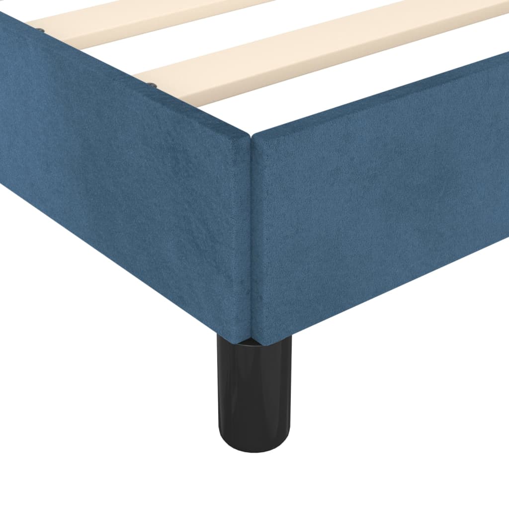 vidaXL Estrutura de cama c/ cabeceira 90x190 cm veludo azul-escuro