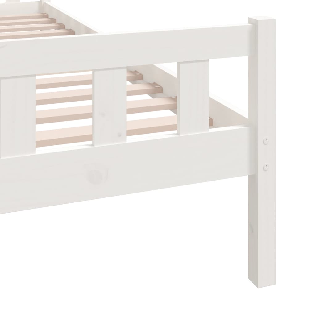 vidaXL Estrutura cama pequena solteiro 75x190 cm madeira maciça branco