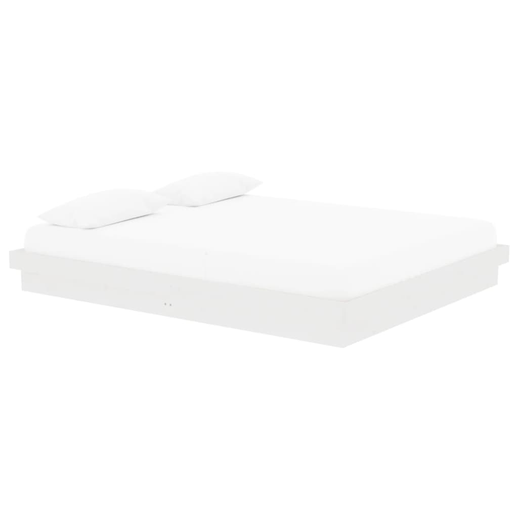 vidaXL Estrutura de cama 160x200 cm madeira maciça branco