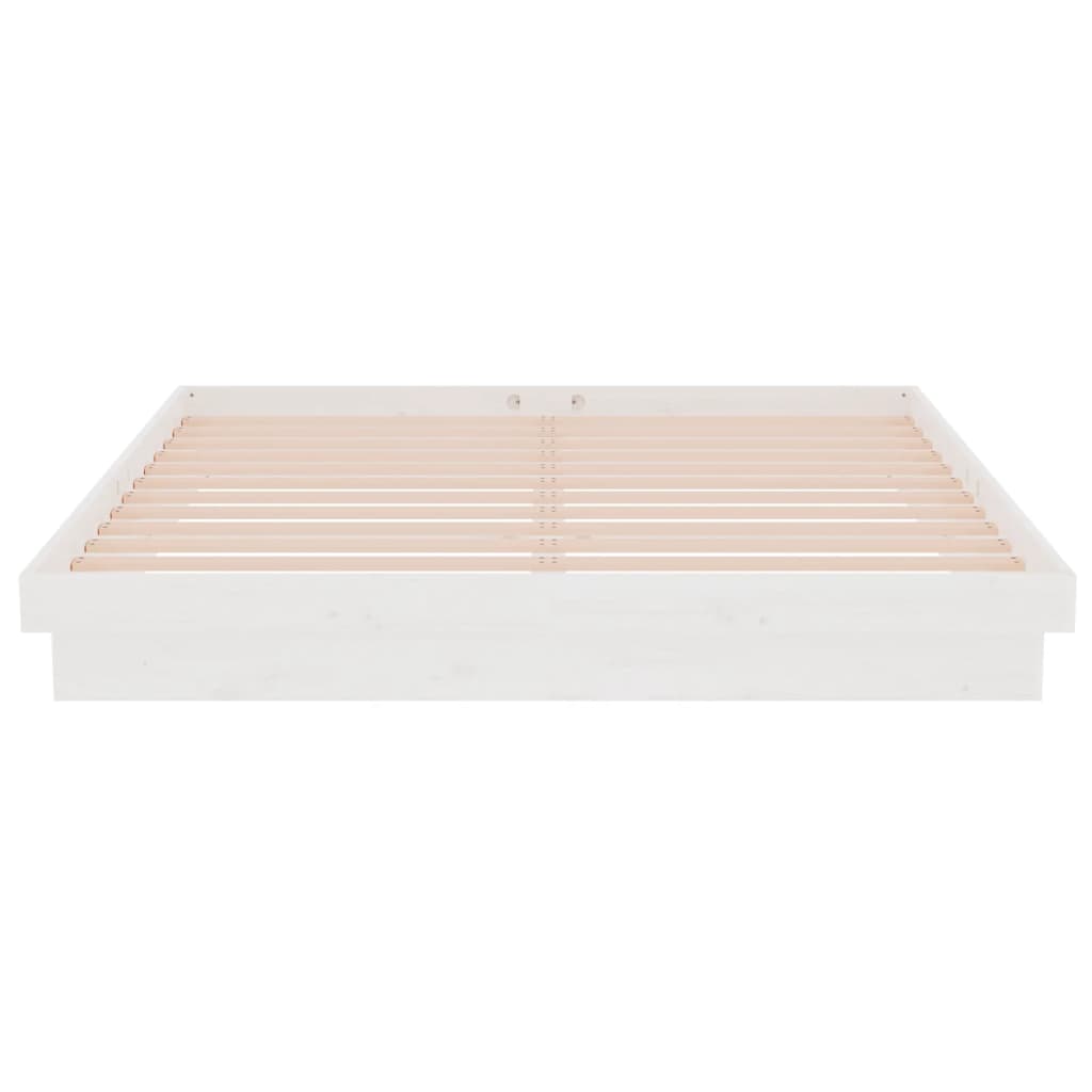 vidaXL Estrutura de cama 160x200 cm madeira maciça branco