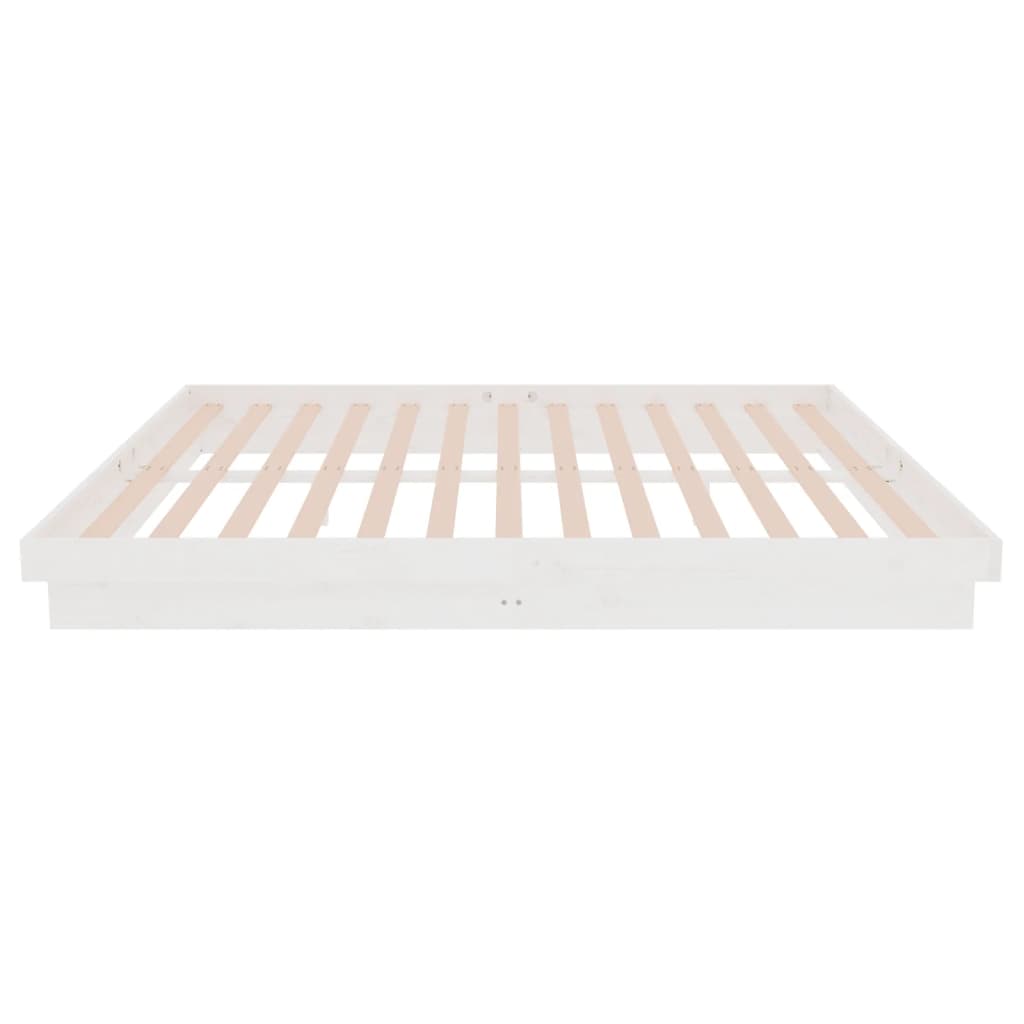 vidaXL Estrutura de cama 160x200 cm madeira maciça branco