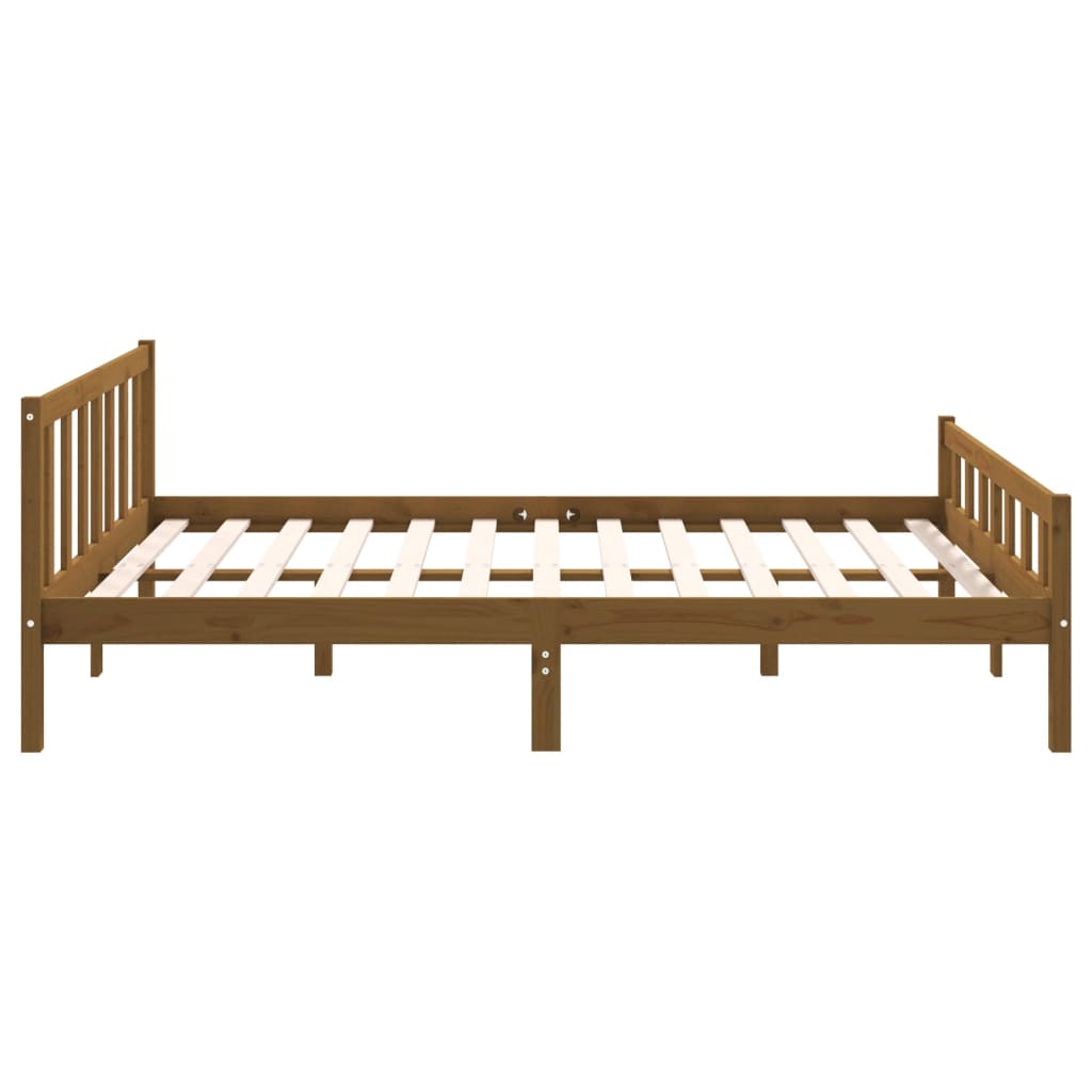 vidaXL Estrutura de cama 140x200 cm madeira maciça castanho mel